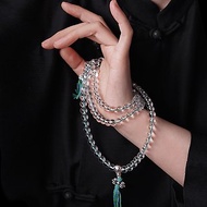 白水晶108顆佛珠手鏈未時禅意修行念珠手鏈極簡清新串珠項鏈禮物