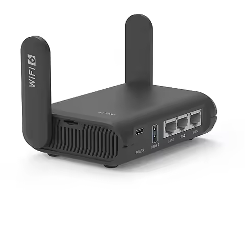 GL.iNet GL-AXT1800 (Slate AX) Wi-Fi 6 Gigabit Travel Router,Client&Server, OpenWrt, Adguard Home, Pa