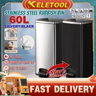 dustbin kitchen 60L stainless steel dustbin tong sampah besar kitchen house with cover tall automati