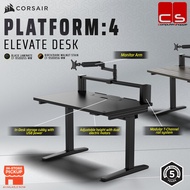 CORSAIR Platform:4 Elevate Desk - Black Laminate / Wood, Dark Walnut Stain