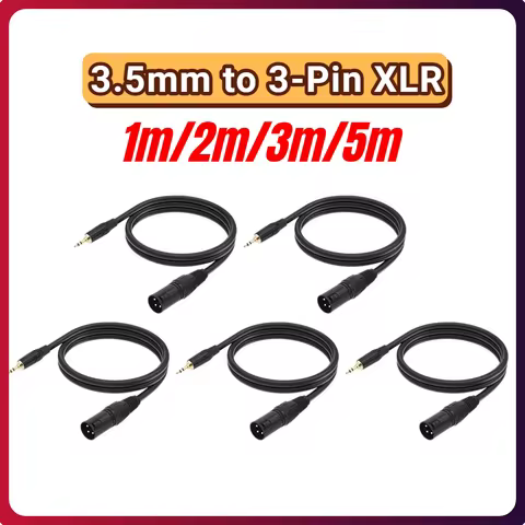 3.5mm To 3-Pin XLR Cable Male To Male XLR To 3.5mm Cable 1/8inch To XLR Microphone Cable for Microph