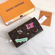 Louis Vuitton, LV Wallet This Autumn Style Sarah Wallet Is Made of Canvas, Colorful Bright Stickers 