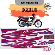 SUZUKI FX110 Stripe Stiker Sticker FX 110 FX (3) BODY COVERSET COVER SET KAVERSET KAVER SET RED