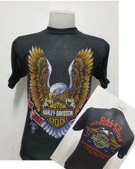 เสื้อยืดฮาเลย์ Harley-Davidson ผ้าบาง ผ้ามุ้ง ใส่สบาย สไตล์วินเทจ ป้ายVintage 3D EMBLEM [ S M L XL ]