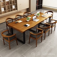 Conference Table loft Computer Desk Desk Chair Negotiation Simple 5V Workbench Solid Wood Modern Des