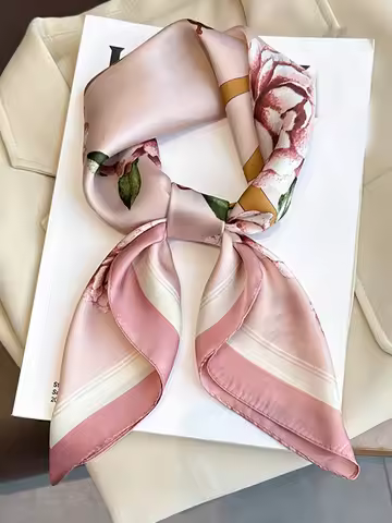 70cm Scarf Simulated Silk Women Summer Shawls And Wrap Hijab Scarves Femme Pashmina Echarpe Designer