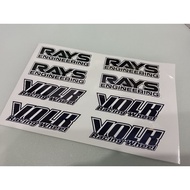 (1 set)Rays VOLKS TE37 sport rims wheel sticker 14" 15" 16" 17" 18" inch - Ready Stock