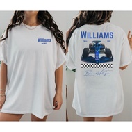 Williams Formula Casual T-Shirt Short Sleeve Round Neck Printed With F1 Alex Albon Logan Sageant Pat