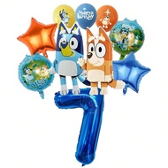 2026 New Style bluey bluey Aluminum Film Balloon Children Cartoon Floating Birthday Set Party Decora