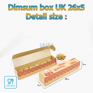 (isi 25pcs) Dus Box Dimsum Panjang / Dimsum Box / Kotak Dimsum Laminasi / Dus Dimsum Motif / Wadah