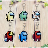 Among us transparent mica keychain / Game among us keychain