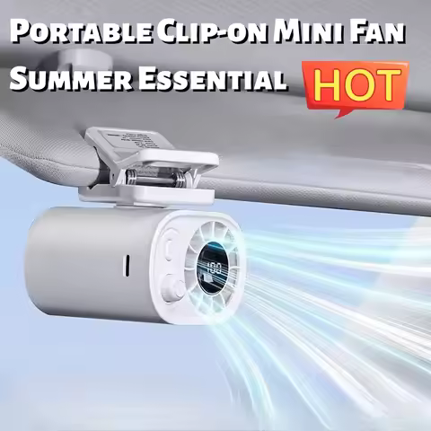 Portable Clip-on Fan – 360° Swivel, Sunshade Clip-on Fan,Multiple Speeds, USB Rechargeable – Summer 