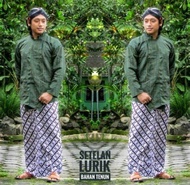 Surjan Lurik Hijau Pria Dewasa / Baju Surjan Lurik Hijau
