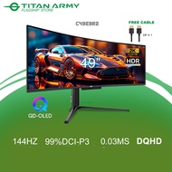 TITAN ARMY 49" Ultrawide Samsung QD-OLED Curved 144Hz 0.03ms DQHD 99%DCI-P3 Type-C Speaker Gaming Mo