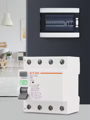 ETEK Type A RCD RCCB Electromechanic Residual Current Circuit Breaker 30ma 2 Pole10KA 3P+N 4P 40A DC