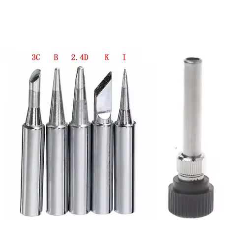 6Pcs I/B/K/3C/2.4D Soldering Iron Tip Lead-free 900M 933 Pure Copper Soldering Iron Head For Atten F