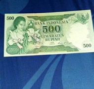uang kertas kuno rp500,seri merangkai bunga