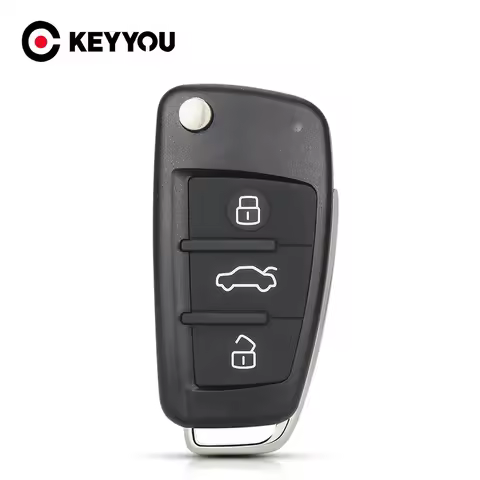 KEYYOU 3 Button Folding Remote Flip Car Key Case Shell Fob For Audi A2 A3 A4 A6 A6L A8 Q7 TT Key Fob