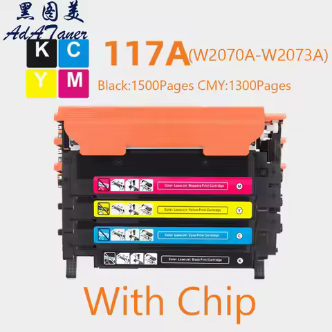 1.5K With Chip For Toner Cartridge for HP 117A W2070a for HP Color LaserJet 150a 150nw 150 MFP 178nw