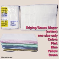 CURITY EDGING|CLOTH DIAPERS|GAUZE DIAPER COLORED LINNING (6-12pcs)