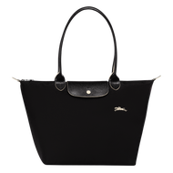 Genuine longchamp Le Pliage Club 70th anniversary embroidered horse long handle waterproof nylon Shoulder Bags large size Tote Bag L1899619001 Black color