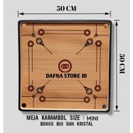 MEJA KARAMBOL/PAPAN KARAMBOL ANAK MINI UKURAN 50 X 50 CM BONUS BIJI KARAMBOL DAN KRISTAL PAKET LENGK