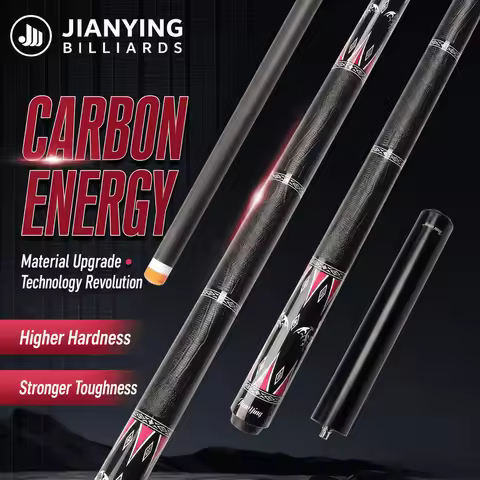 JIANYING PH01 11.8mm 12.5mm TP500 Carbon Fiber Shaft Billiard Cue with Bag Set Suit Fior American 9-