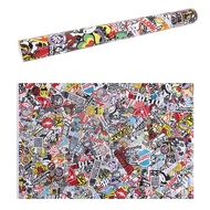 W* Rock Panda Cartoon Graffiti Car Sticker Bomb Wrap Sheet Decal Sticker 20 x 30
