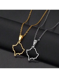 1 chiếc vòng cổ mặt dây chuyền Kosovo dành cho phụ nữ và bé gái bằng thép không gỉ