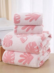 1條烏龜背紋提花浴巾或毛巾，柔軟吸水，厚實珊瑚絨吸水纖維軟性浴室用品情侶風格，不同尺寸分開銷售，請選擇您所需的尺寸。