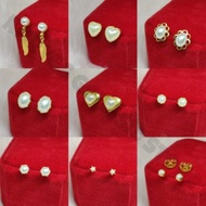 US 10K GOLD STUD EARRINGS 10K US FANCY GOLD HYPOALLERGENIC