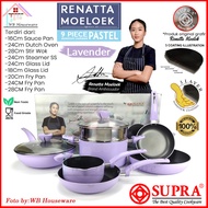 (FREE PACKING DUS + BUBBLE) panci set 9pcs renata moeloek / cookware set teflon pastel pink SUPRA