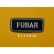 Iron On Patch Fubar Subversive Words Biker Applique Motif Decal 9.1 x 3.8 cm