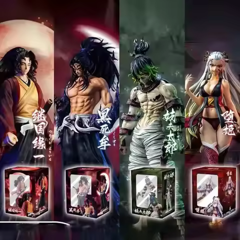 Anime Demon Slayer Figures Giyuutarou Daki Kokushibo Tsugikuni Yoriichi Douma Kimetsu Action Figures