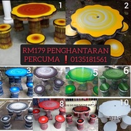 KERUSI MEJA BATU [UTK COD WSP 0135181561] SET KERUSI MEJA BATU BUNGA MURAH KELANTAN / KERUSI BULAT M