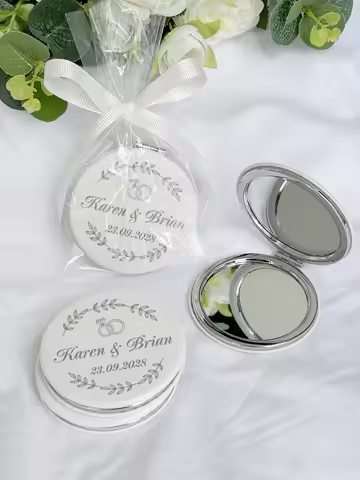 Wedding Gift for Guests Personalized Compact Makeup Mirror Wedding Souvenir Party Favor Customized P