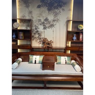 Rosewood All Solid Wood Arhat Bed Pineapple Grid Roll Book Arhat Bedding Style Living Room Small Apa