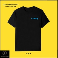 Round Neck T shirt Cotton For Men & Women Logo Embroidery Sulam COWAY 04 BAJU FF