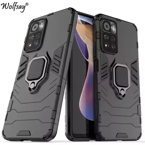 For Redmi Note 11 Pro Plus 5G Case Armor Magnetic Suction Stand Full Cover Redmi Note 11 Pro+ 5G Cas