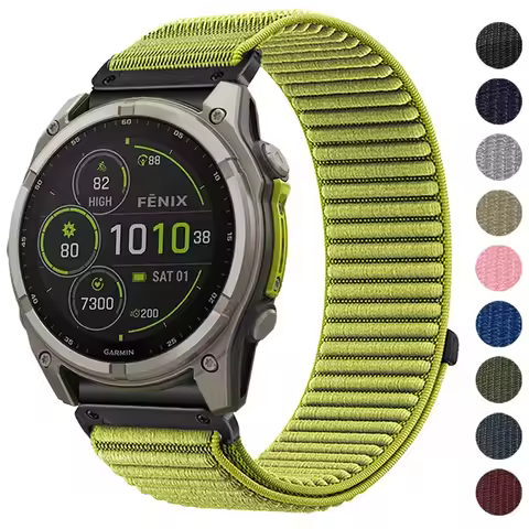 QuickFit 26mm 22mm Nylon Strap For Garmin Fenix 8 Pro 51mm AMOLED/MicroLED Fenix8 47mm 7 7X Pro Sola