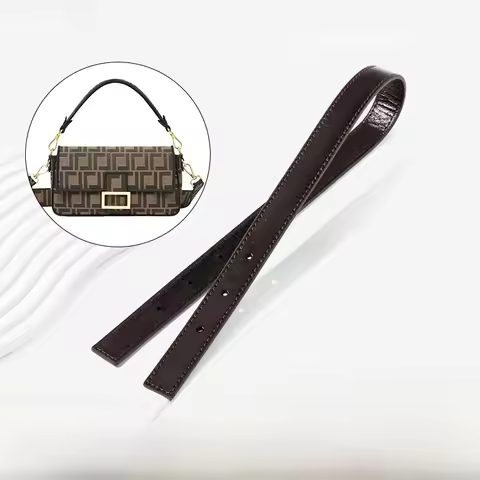 Oil Wax Leather Shoulder Strap for Fendi Baguette Underarm Crossbody Single Purchase Wear Resistant 