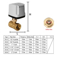 บอลวาล์วไฟฟ้า ไม่ลดแรงดัน 2สาย 220V 1/2" - 2" เปิดปิดเอง ต่อไฟเปิด ตัดไฟปิดเอง อัตโนมัติ motorized E