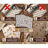 Burger Wrapping Paper 100Pcs / Pembalut Kertas Burger Ramly