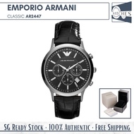 (SG LOCAL) Emporio Armani AR2447 Classic Chronograph Leather Strap Men Watch