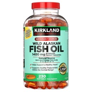 Kirkland Signature Wild Alaskan Fish Oil, 230 ซอฟท์เจล, 1400 มก., น้ำมันปลาธรรมชาติ