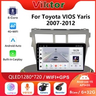 (4G SIM+5G WIFI)8Core 6GB+32GB 9inch Car Stereo Radio For Toyota Vios Yaris 2008-2012 Multimedia Vid