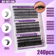 DIY 30D+40+50D Clustered Eyelash Extension Set 0-16mm Blended Eyelash Segmented Three-Step Curl Lash