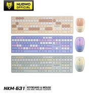 คีย์บอร์ด KEYBOARD+Mouse Nubwo NKM-631 Dual Mode Wireless+Bluetooth Combo Colorful Set