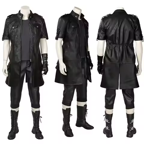 FF15 Noctis Lucis Cosplay Costume Game Fantasy Suit Faux Leather Coat Pants Full Set and Individual 