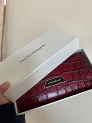 Armani鱷魚皮長銀包